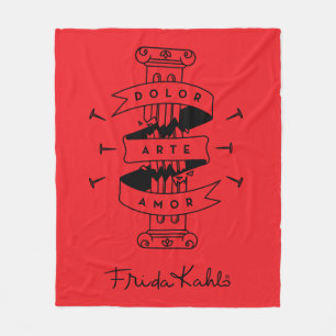 Frida Kahlo   smärtar konstkärlek Fleecefilt