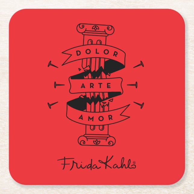 Frida Kahlo | smärtar konstkärlek Underlägg Papper Kvadrat (Framsidan)
