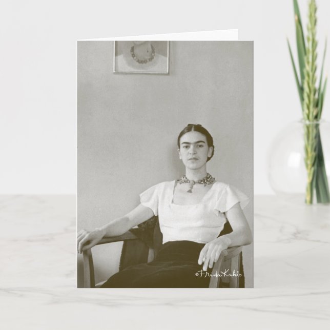Frida Kahlo som placeras med Frida målning Kort (Framsida)