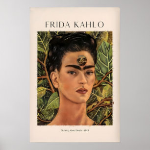 Frida Kahlo som tänker på döden Självporträtt Poster