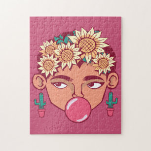 Frida Kahlo Tecknad Pussel