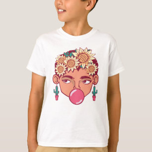 Frida Kahlo Tecknad T Shirt