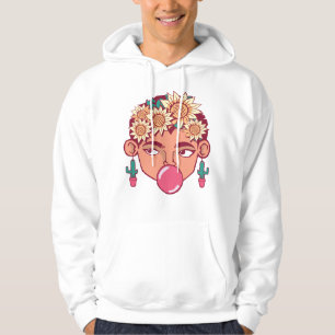 Frida Kahlo-Tecknaden Hoodie
