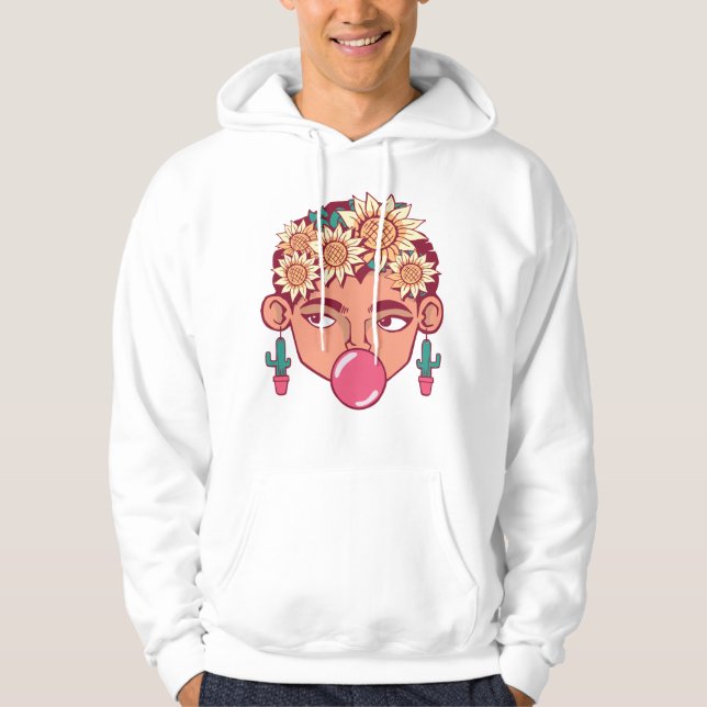 Frida Kahlo-Tecknaden Hoodie (Framsida)