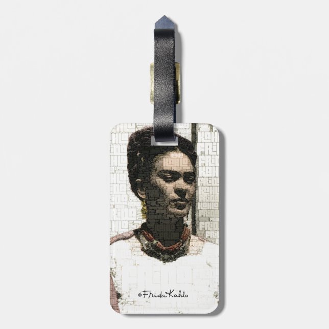 Frida Kahlo Textile Porträtt Bagagebricka (Baksidan Lodrät)