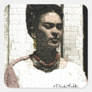 Frida Kahlo Textile Porträtt Fyrkantigt Klistermärke