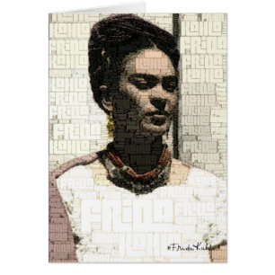Frida Kahlo Textile Porträtt Hälsningskort