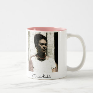 Frida Kahlo Textile Porträtt Två-Tonad Mugg