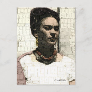 Frida Kahlo Textile Porträtt Vykort