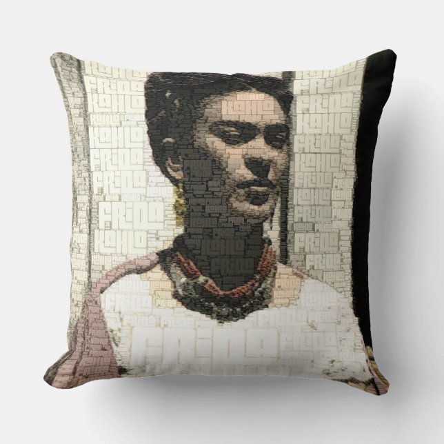 Frida Kahlo Textilporträtt Kudde (Framsida)