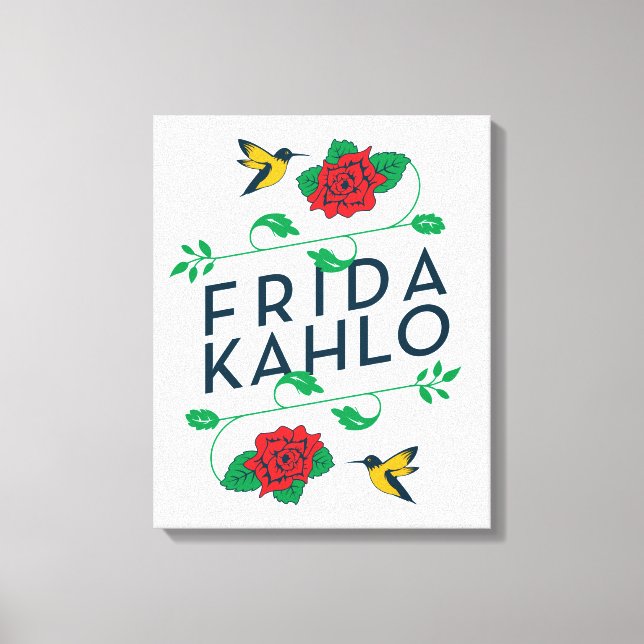 Frida Kahlo | Typografi för Blommigt Canvastryck (Framsida)