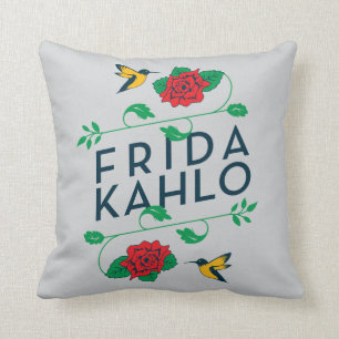 Frida Kahlo   Typografi för Blommigt Kudde