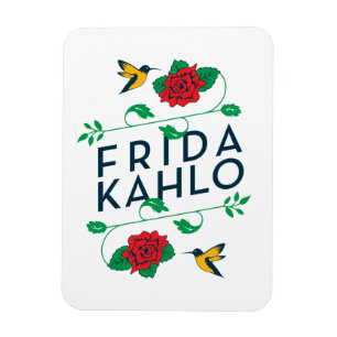 Frida Kahlo   Typografi för Blommigt Magnet