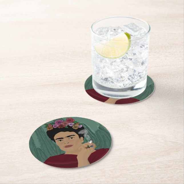 Frida Kahlo Underläggs Underlägg Papper Rund (Insitu)
