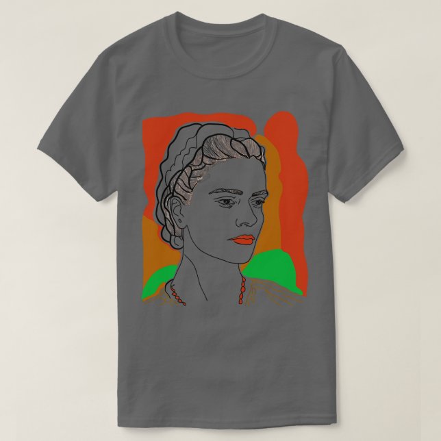 Frida Kahlo Ursprunglig minimal Retro Stil design T Shirt (Design framsida)