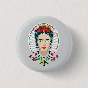 Frida Kahlo Vintage Blommig Knapp