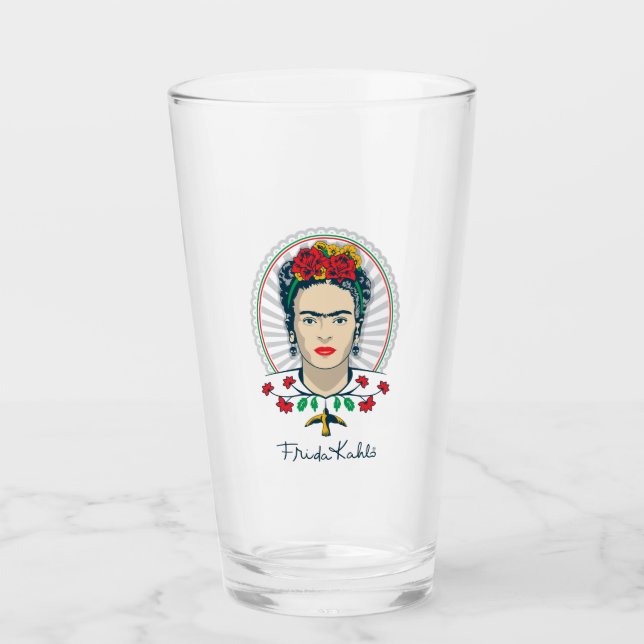 Frida Kahlo | Vintage Floral Glaskopp (Framsida)