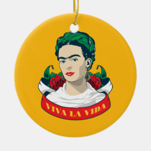 Frida Kahlo   Viva la Vida Julgransprydnad Keramik