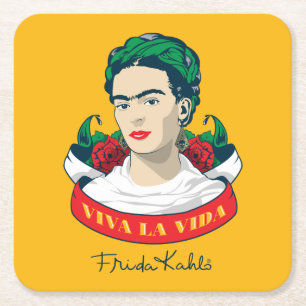 Frida Kahlo   Viva la Vida Underlägg Papper Kvadrat