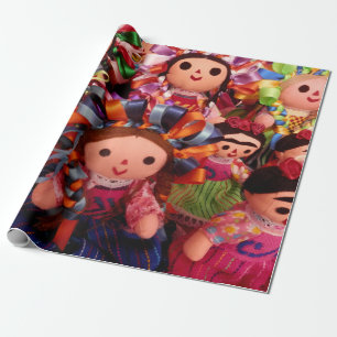 Frida och mexicanska dockor - inpackning av papper presentpapper