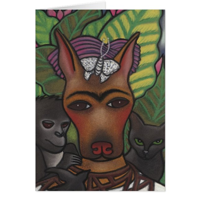 Frida själv Pawtrait 1940 Hälsningskort (Framsidan)