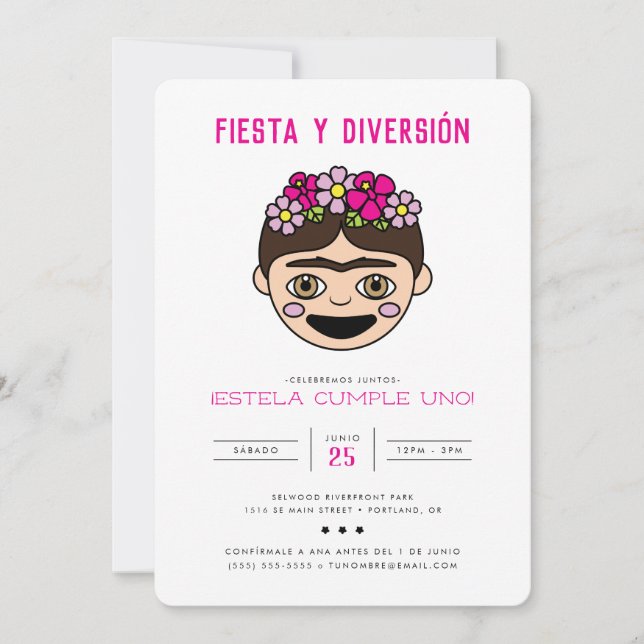 FridaMoji Fiesta y Diversión Inbjudningar (Framsida)
