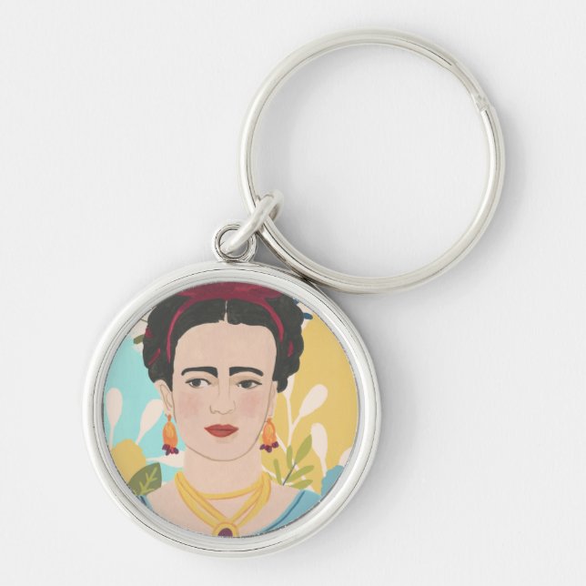 Frida's Garden Collection Rund Silverfärgad Nyckelring (Framsidan)