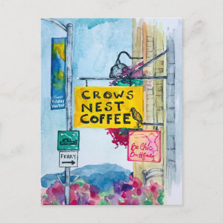 Friday Harbor Washington Coffee Business Signs Vykort