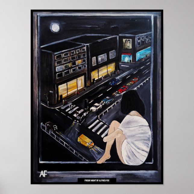 Friday Night Painting by Alfred Fox Poster (Framsidan)