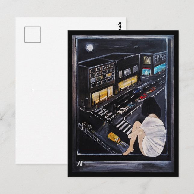 Friday Night Painting by Alfred Fox Vykort (Fram/baksida)