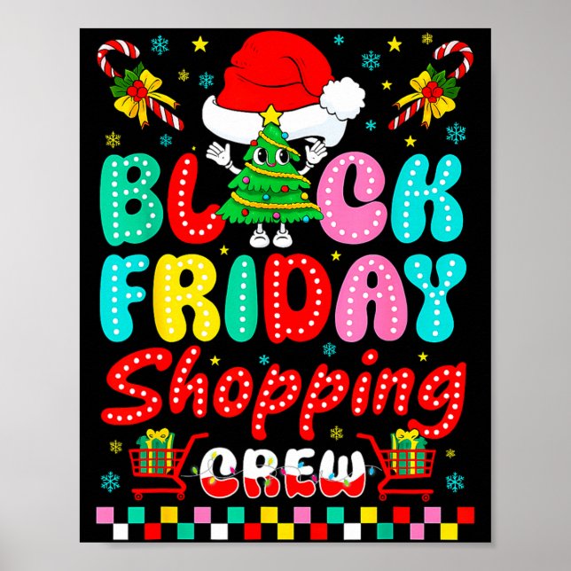 Friday Shopng Crew Christmas Lights Black Shopng F Poster (Framsidan)