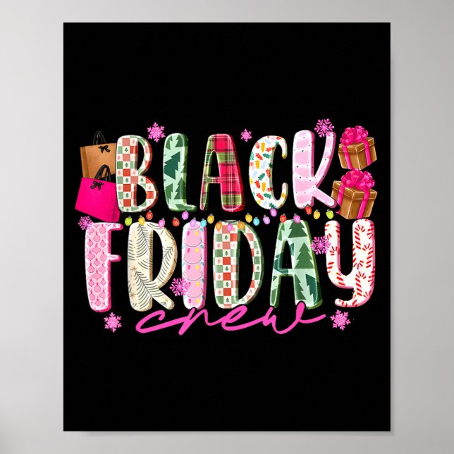 Friday Shopng Crew Christmas Lights Black Shopng F Poster (Framsidan)