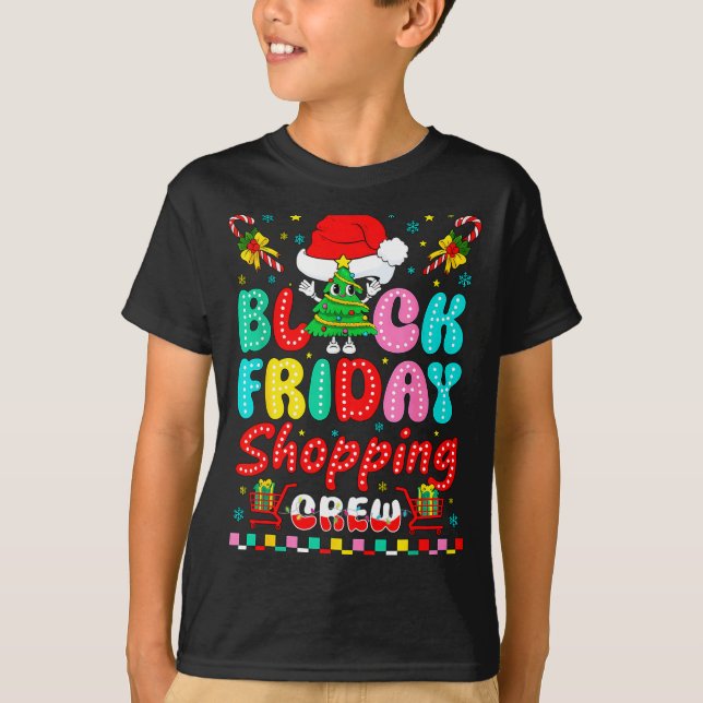 Friday Shopng Crew Christmas Lights Black Shopng F T Shirt (Framsida)