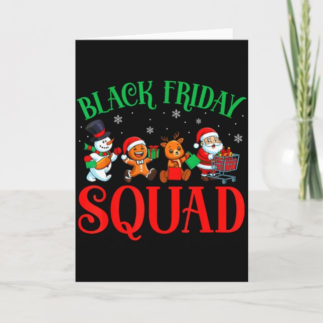 Friday Shopng Squad Christmas Black Shopng Family  Kort (Framsida)