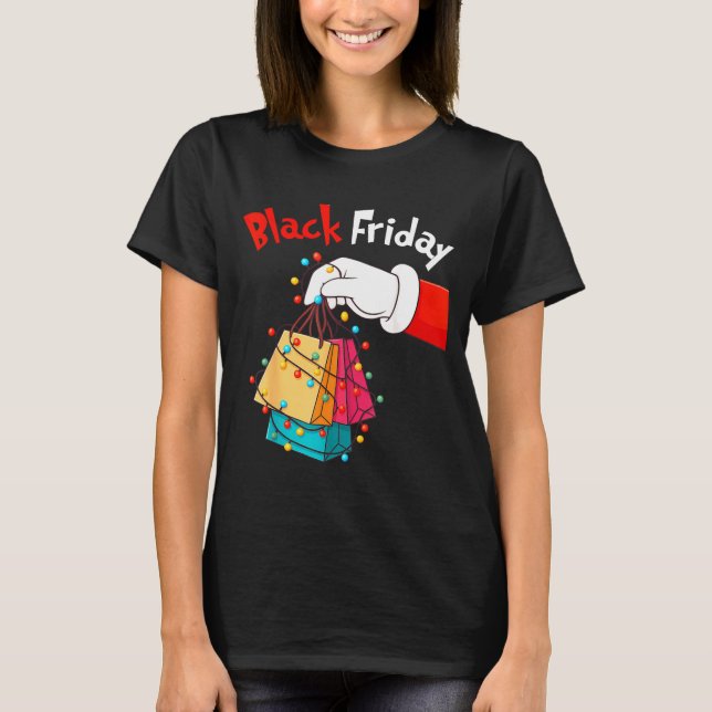 Friday Shopng Squad Christmas Black Shopng Family  T Shirt (Framsida)