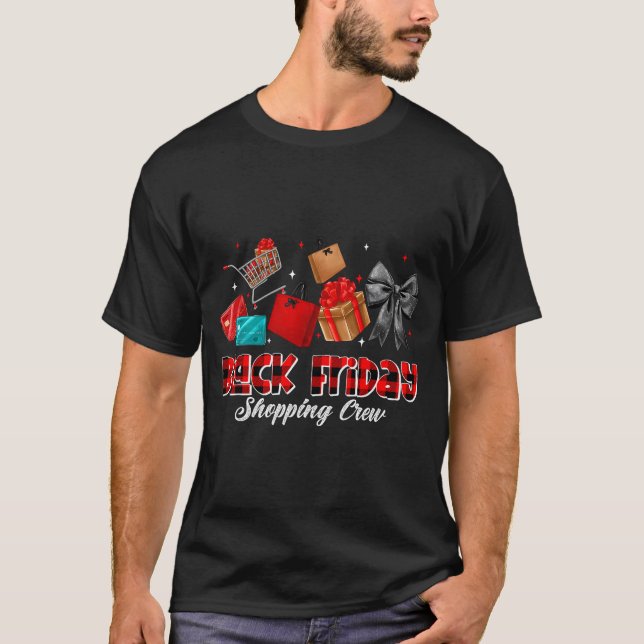 Friday Shopng Squad Christmas Black Shopng Family  T Shirt (Framsida)