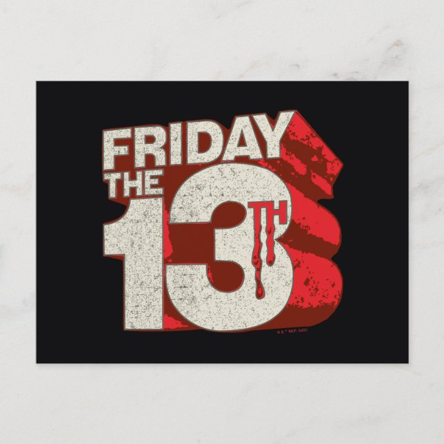 Friday the 13th | Bleeding Stacked 3D Logo Vykort (Framsida)