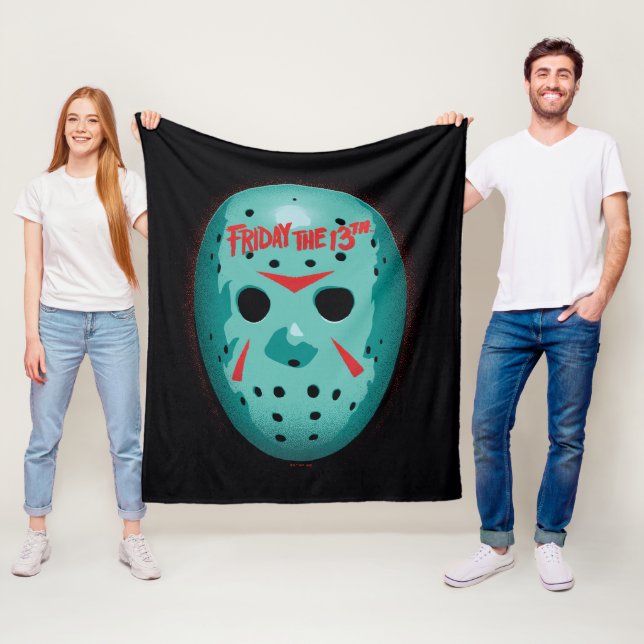 Friday the 13th | Blue Hockey Mask Graphic Fleecefilt (På plats)