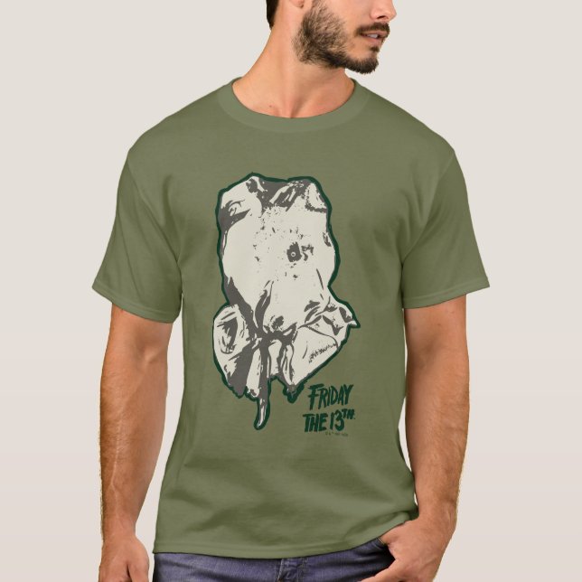 Friday the 13th | Jason Voorhees Burlap Sack T Shirt (Framsida)