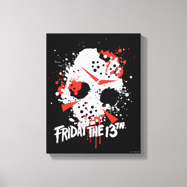 Friday the 13th | Paint Splatter Hockey Mask Canvastryck (Framsida)