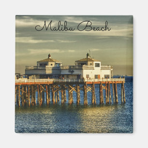Fridfull Malibu strandpir Kalifornien Magnet