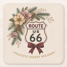 Fridfull Route 66 Vinterros Semester Underlägg Papper Kvadrat