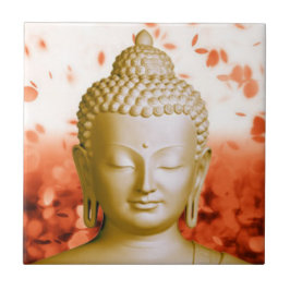 Fridfulla Buddha belägger med tegel Kakelplatta