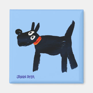 Fridge Art: John Dyer Blue Bella Scotty Hund Magne Magnet