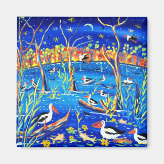 Fridge Art: Pelican Roost, Banrock Station Magnet