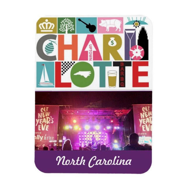 Fridge Magnet Charlotte North Carolina (Vertikal)