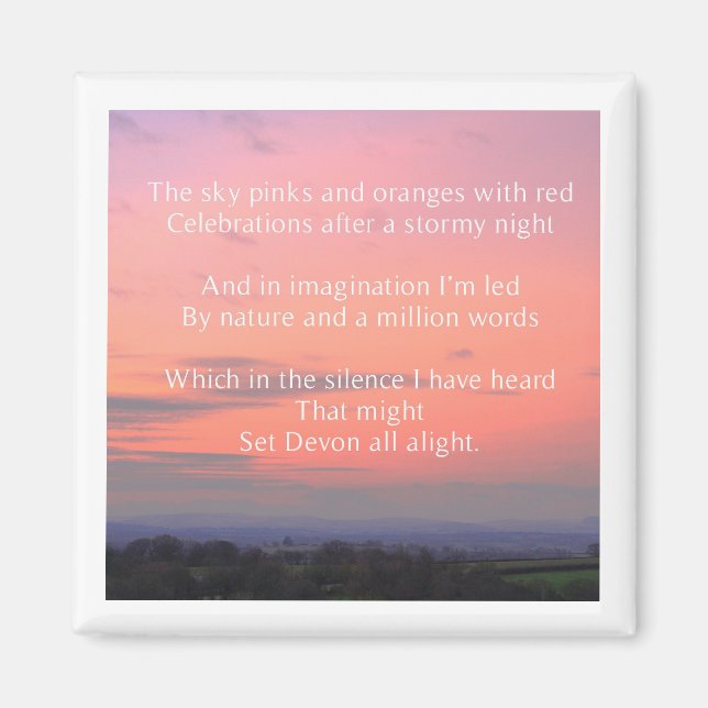 Fridge magnet dikt "Devon A Light" (Framsidan)