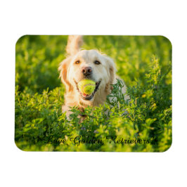 Fridge Magnet med Golden Retriever och Slogan