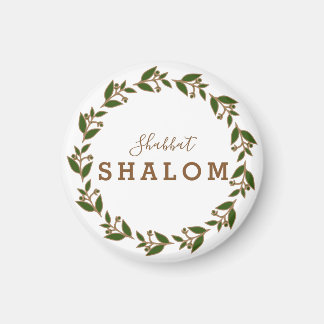 Fridge Magnet Shabbat Shalom Grönt Brown Utandning