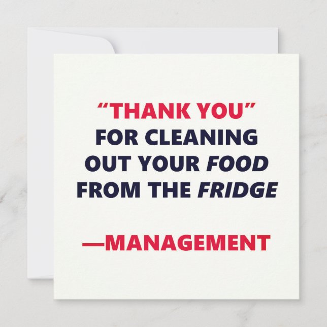 Fridge Städning Funny Tack Kontors humor (Framsida)